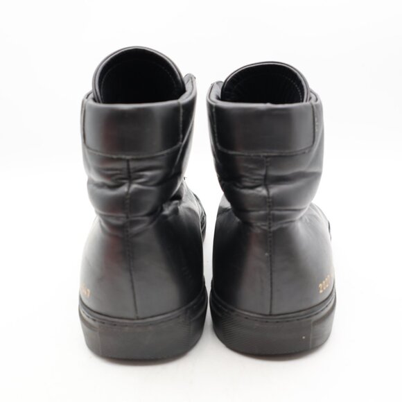 Common Projects Achilles Men's Size EU 43 Mid Top Black Leather Sneakers - Picture 4 of 12